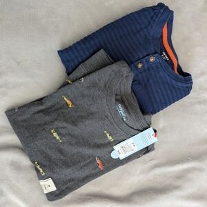 Blue and Gray Car Print Shirts